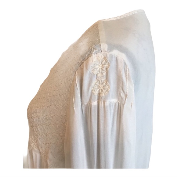 Chico’s Boho Style Cream Top Medium - Picture 4 of 6